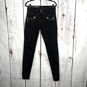 DogPile Customized black grunge goth mid rise skinny jeans